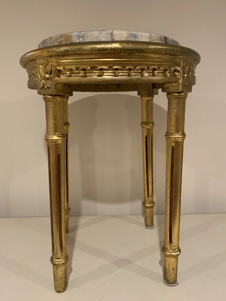 Antigua consola Luis XVI Demi-Lune tapa de mármol Foto 2 de 4