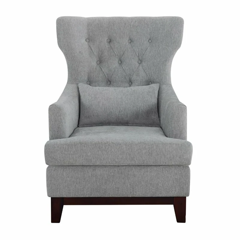 Light gray wingback chair sale