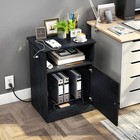 TC-HOMENY Nightstand Side Table with Charging Station Sofa End Table Night Stand