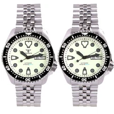 20ATM Diving Tandorio 41mm NH36 Auto Men Watch Sapphire Glass Silver/Black Bezel