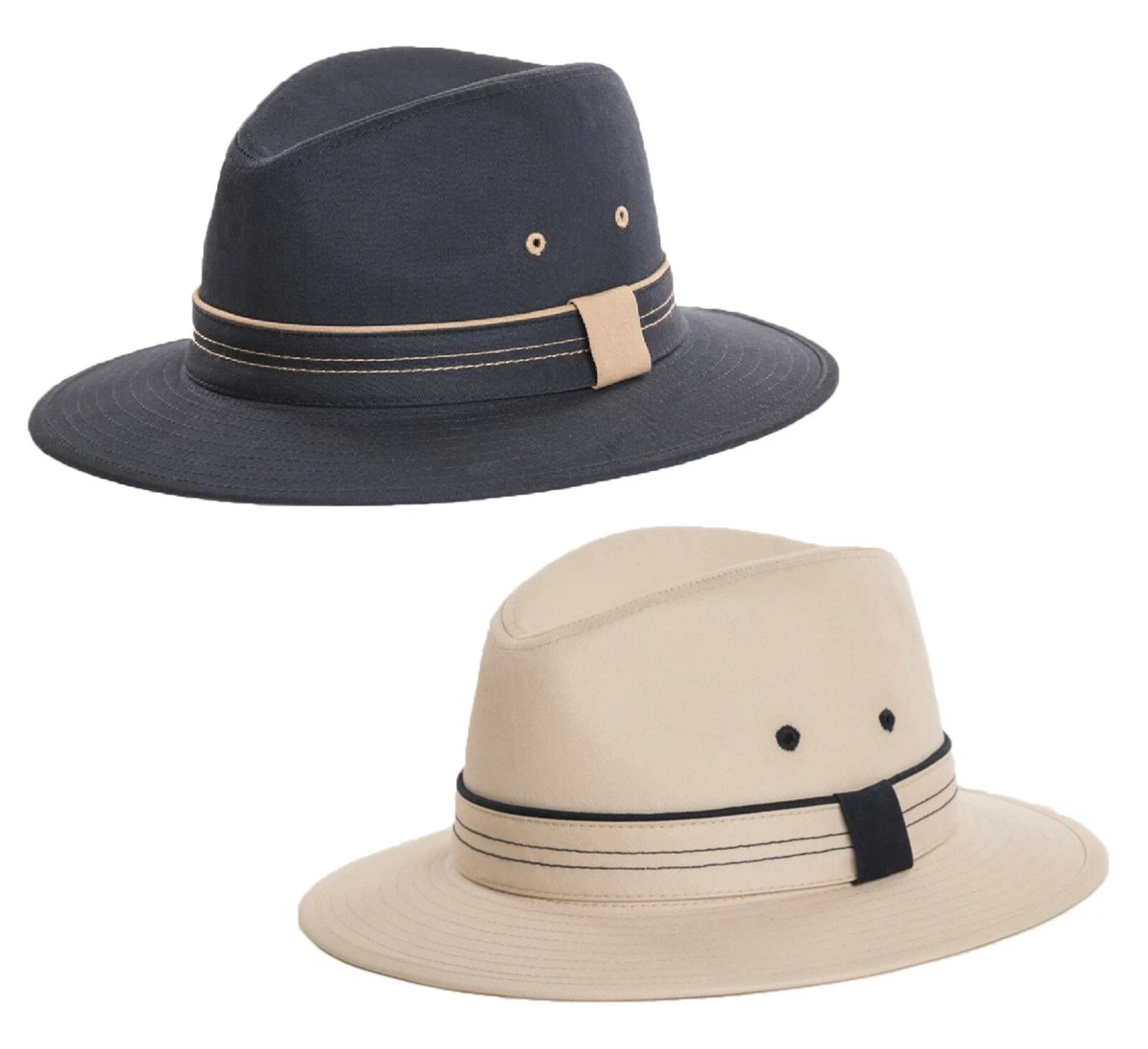 Cotton Mens Womens Fedora Trilby Hat Wide Brim Panama Sun Summer Cap Hats  UK