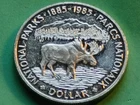 1985 Silver Dollar Canada Moose Elizabeth II New Acrylic Holder