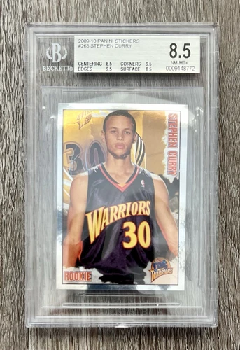 2009 Panini NBA Stickers Stephen Curry #263 RC Rookie Warriors BGS 8.5 NM-MT+