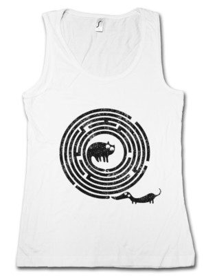 CAT DOG MAZE WOMEN TANK TOP Spiral Labyrinth Mystic Hypnotic Esoterik Hypno