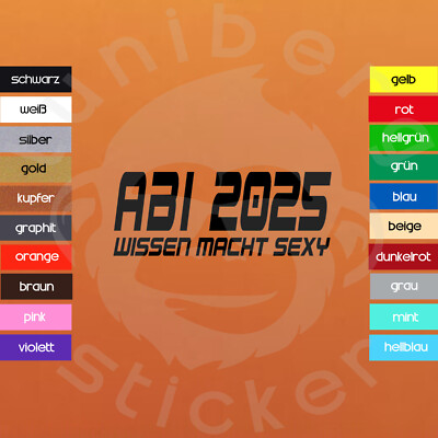 Auto Aufkleber ''ABI 2020 Wissen macht sexy'' 20x8cm Sticker Familie Abitur