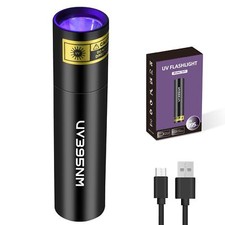 UV Flashlight Rechargeable 395nm Black Light for Pet Urine Detection, USB - C...