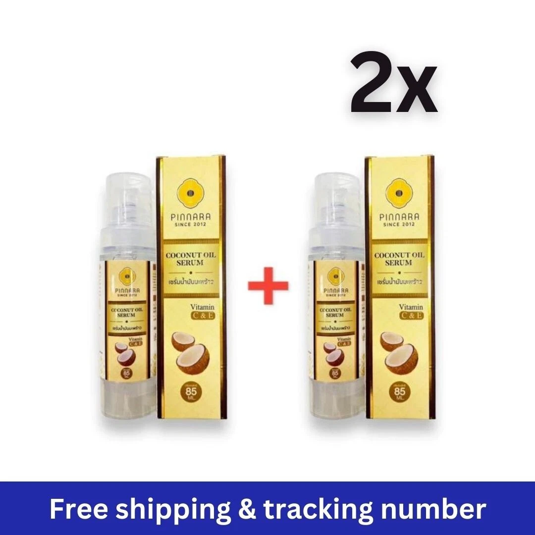 2x Pinnara Serum Coconut Oil Vitamin E, C Stretch Marks Skin Hair Virgin 1x85ml