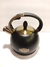 SUSTEAS Stove Top Whistling Tea Kettle-Surgical Stainless Steel Black Clean