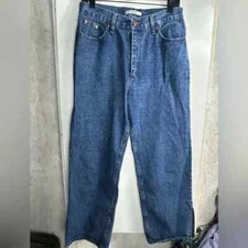 Ashta denim high waisted straight leg jeans slit side hem sz 29