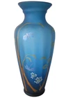 Fenton Vase Indigo Horizons Gold Stems&Dragonflys 2008 HP D Fredrick 14.5" RARE