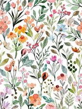 Self Adhesive Colorful Floral Shelf Liner Contact Paper Decorative Watercolor...