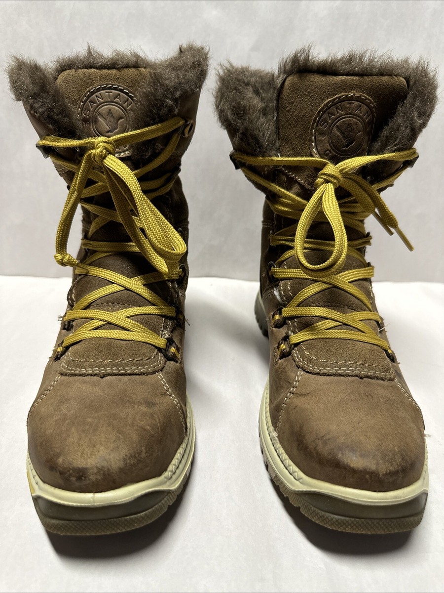 Santana Canada Majesta Women's Size Brown Leather Winter Boots Made In  Italy