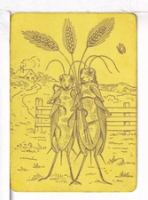 Single Playing Card Vintage Antique Lacquer "Grasshopper" GR-1-1 UL, Yellow/Gold