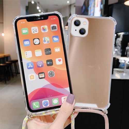 Mirror Acrylic Crossbody Lanyard Case For iPhone 16 15 14 Pro Max 13 12 11 Cover - Picture 7 of 12
