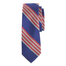 "Corbata de seda para niños J.Crew en rojo cobalto multiraya | 52"""