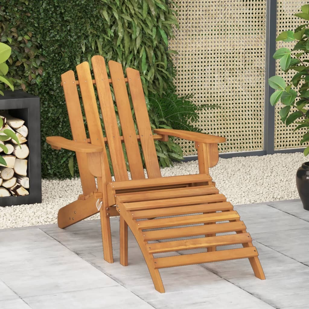 vidaXL Sedia da Giardino Adirondack con Poggiapiedi Massello di Acacia