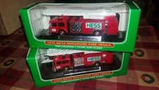 Lot of (2) 1999 HESS MINIATURE FIRE TRUCK ...NEW/MINT IN BOX