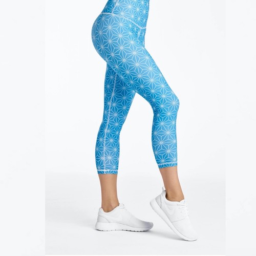 DYI Tile Printed Crop Leggings Teal 