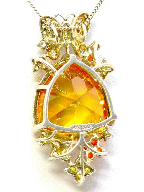 DQCZ Sterling Silber 925 Anhänger mit Schmetterling & Blüten Butterfly Pendant - Bild 4 von 4