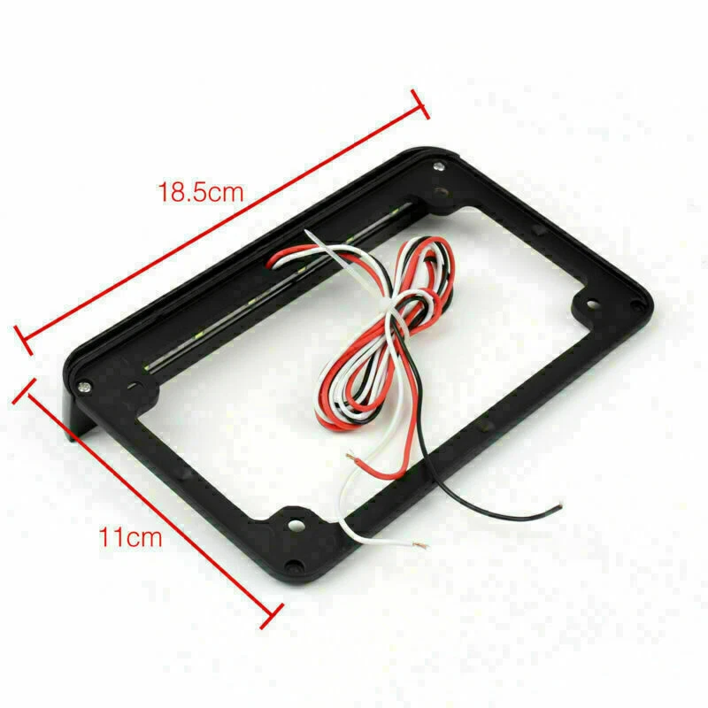 Universal Motorcycle 6" LED License Plate Frame W/LED Tail Brake Light Blak AV - Imagem 2 de 4