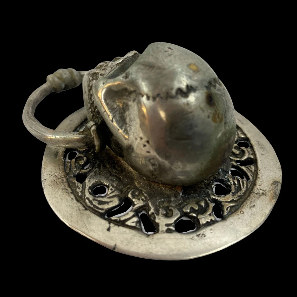 Calavera gótica bronce puerta llamador tirador mango hecho a mano cera perdida fundición arte Bali Foto 4 de 4