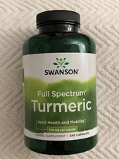 Swanson TURMERIC Full Spectrum 720mg Size 240 Caps Joint Liver Health Exp 12/27