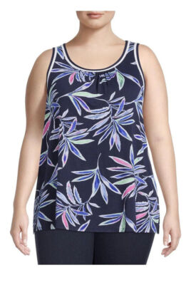 SECRET TREASURES Womens Sleep Tank Top Navy Blue Floral U pick New