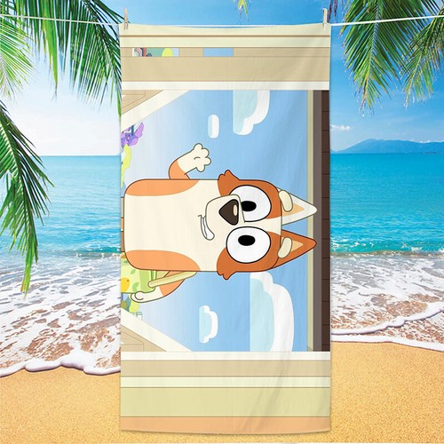 Dogs Bluey Bath Towel Bingo Beach Swim Towel Turt Microfiber 70*140cm Kids Gift - Picture 7 of 26