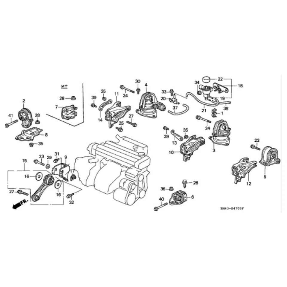 Se adapta a montaje de motor trasero hidráulico 50810-SV4-J82 genuino para Honda Acura CL Accord Foto 2 de 4