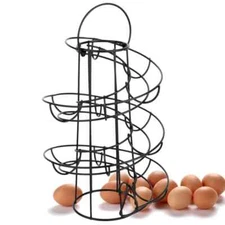 24 Eggs Storage Iron Spiral Rack Holder Art Display Restaurant Basket Storage