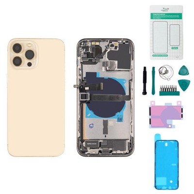 iPhone 13 Pro Max Gehäuse mit Backcover Gold - Set Versand aus Deutschland