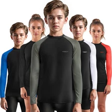 Exxact Sports Kids BJJ Rash Guard Long Sleeve, Ranked No Small, Black / Grey 