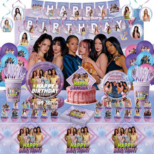 156Pcs Birthday Decorations, 71"X43" Tablecloth, 60"X40" Backdrop, 15 Banners