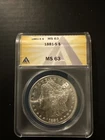 1881-S MORGAN SILVER DOLLAR ANACS MS63