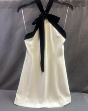 New SIMKHAI Jolie Velvet Tie Mini Dress in Ivory Multi 625-1039-VV Women’s US 12
