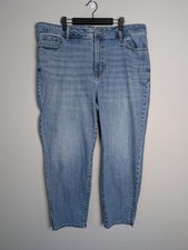 Old Navy OG Straight High Rise Jeans Womens 20 Medium Wash Side Slit Denim