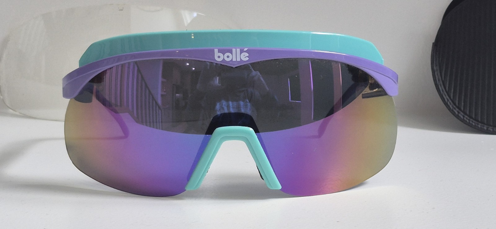 Bollé Micro Edge Chrono 1980s  Vintage sports style Sunglasses & Case. image 3