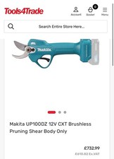 Makita UP100DZ 12V CXT Cordless Professional Brushless Pruning Shears RRP £800+