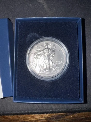 = 2017-W BU BURNISHED American SILVER Eagle Dollar ASE Coin with Box & COA