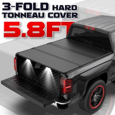 5.8FT HARD TRUCK BED TONNEAU COVER FOR 2019-2026 SILVERADO SIERRA 1500 2500HD