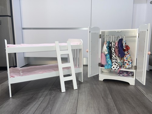 American Girl Doll white Bunk bed, white mirrored dresser set - Picture 5 of 7