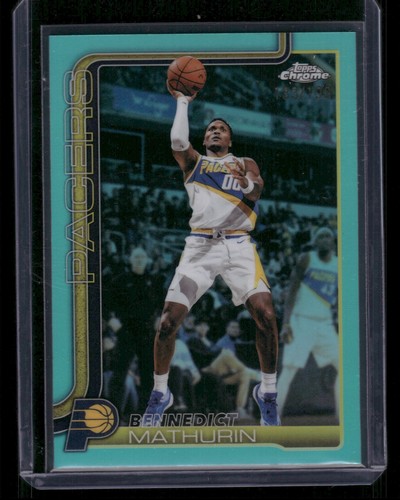 BENNEDICT MATHURIN 2025-26 TOPPS CHROME UPDATE 133 AQUA REFRACTOR 183/199 PACERS