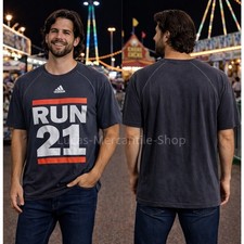 Adidas Run DMC 21 Climalite Black T Shirt Men’s Large 42-44