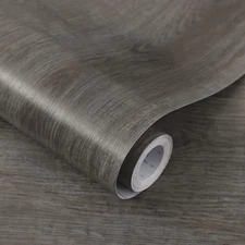 Ismoon 17.7"x118" Wood Wallpaper Grey Wood Peel and Stick Wallpaper Gray Wood Co
