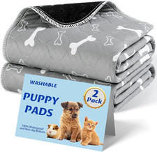 Washable Pee Pads for Dogs, 2Pack Reusable Puppy Pads, Fast Absorbent Dog Pee