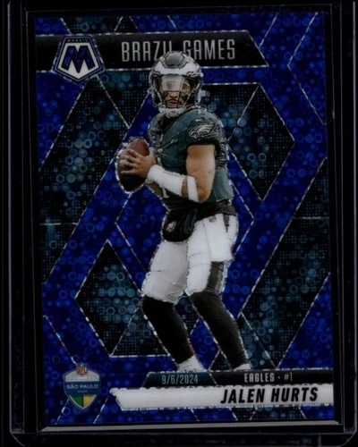 2025 Panini Mosaic Football Jalen Hurts #267 International Games Blue Disco /99