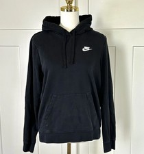 Nike Sportswear Club Fleece Hoodie Women s M Black Pullover Sweatshirt Logo