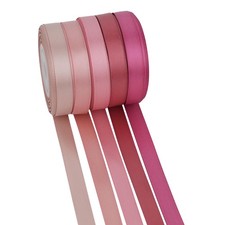 6 Rolls Rose Gold 3/8 Inch Thin Dusty Pink Ribbon 10 Yards Total 60 Yards