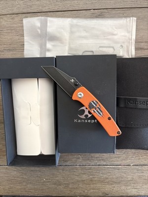 NIB Kansept Little Main Street Dirk Pinkerton G10 Orange Skull FREE PRY BAR $25V