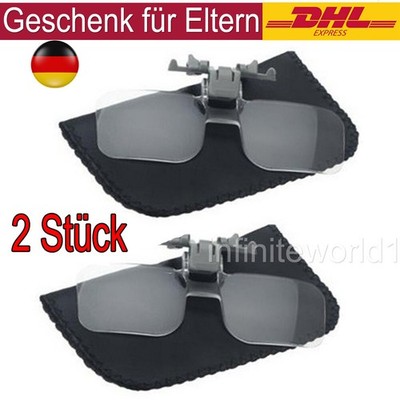 2er Set Vergrößerungsbrille Lupe Clip Lesebrillen Lesehilfe Eltern Geschenk 200%